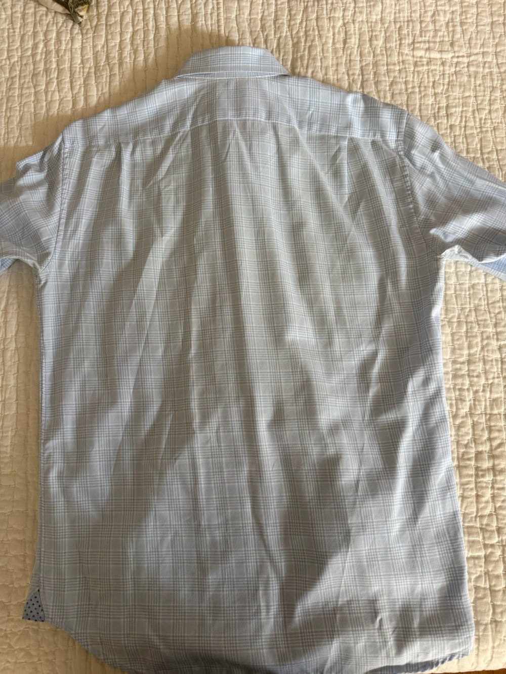 Stenströms Fitted Body Blue Plaid Twofold Cotton Dress Shirt 16/41 - Picture 3 of 7